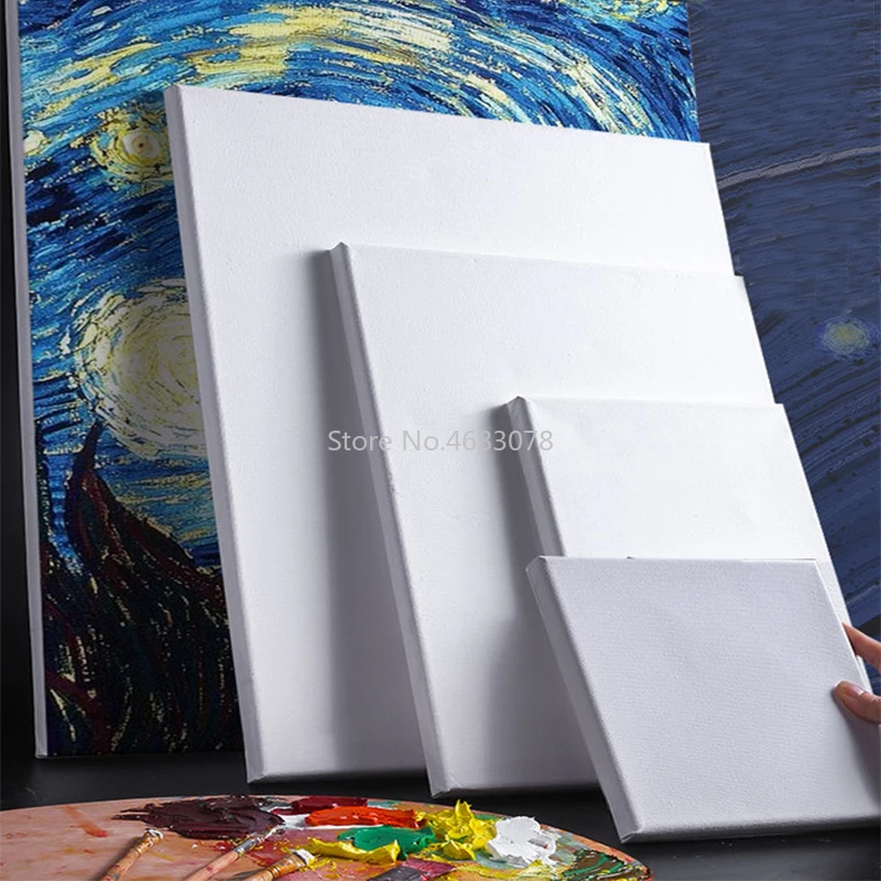 1 pezzo Bianco Quadrato Bianco Artista Tela di Canapa Per La Pittura A Olio Su Tela, Tavola di Legno Cornice Per La Prima Mano di Olio di Vernice Acrilica