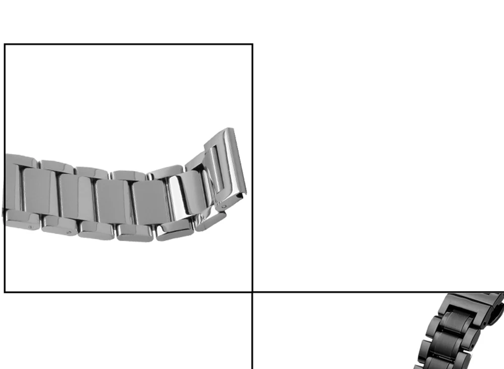Ремешок для часов PEIYI 18 мм 20 мм 22 мм из нержавеющей стали серебристый черный металлический ремень сменный стальной ремешок для huawei watch 1/2/Pro/GT
