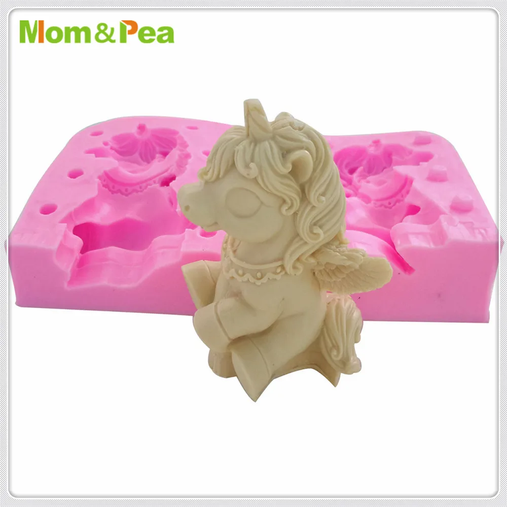 Mom&ampPea MPA1897 Unicorn Shaped Silicone Mold Cake Decoration Fondant 3D Food Grade | Дом и сад