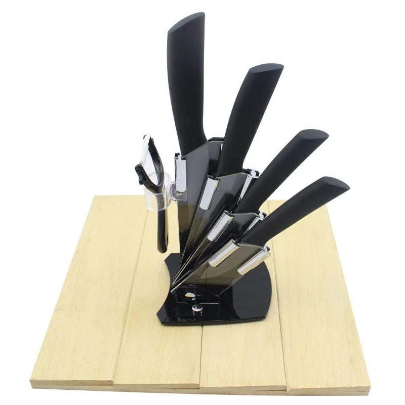 

6pcs 1Set Ceramic knives Meat Cutter Vegetables Fruit Cutting Peeler Slicer With Holder Kitchen Knife Suit Stand Safe Food