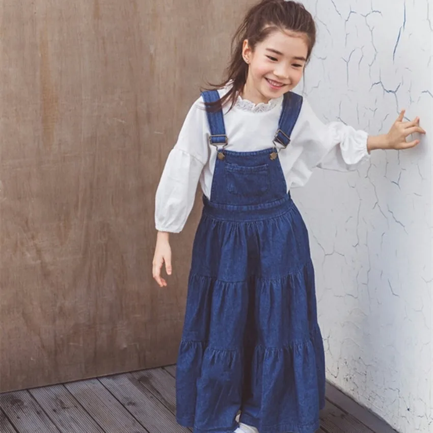 Г. Весенние детские платья для девочек, джинсовый синий сарафан на бретелях для больших девочек детское повседневное джинсовое платье для девочек deguisement enfant fille