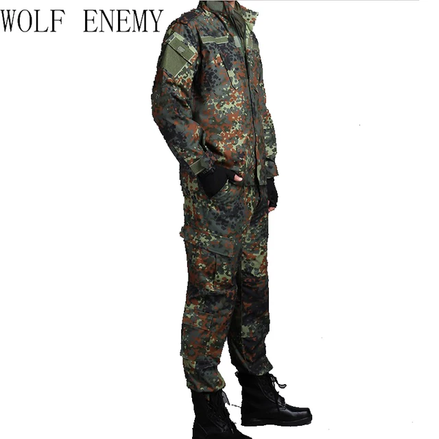 GERMAN ARMY WOODLAND CAMO Suit ACU BDU Military Camouflage Suit sets CS ...