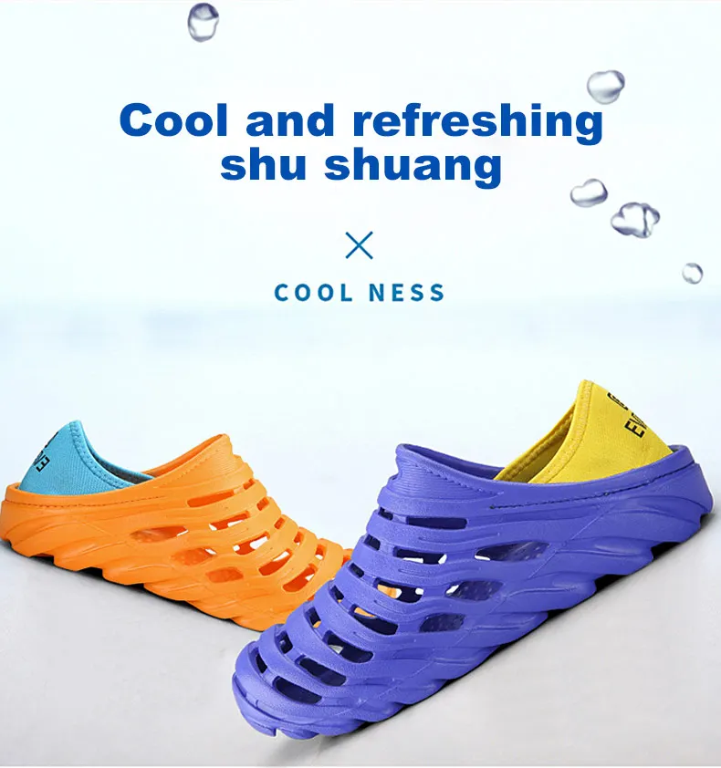 1 (2)Sandals Mesh Shoes Men Breathable Beach Slippers Sport Water Socks Hollow Aqua Wading Shoes Chaussure Homme