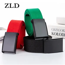 ZLD Unisex uomo cinture di tela fibbia in metallo donna Casual Candy solido cintura militare tattica da esterno per Jeans pantaloni 110CM-150CM