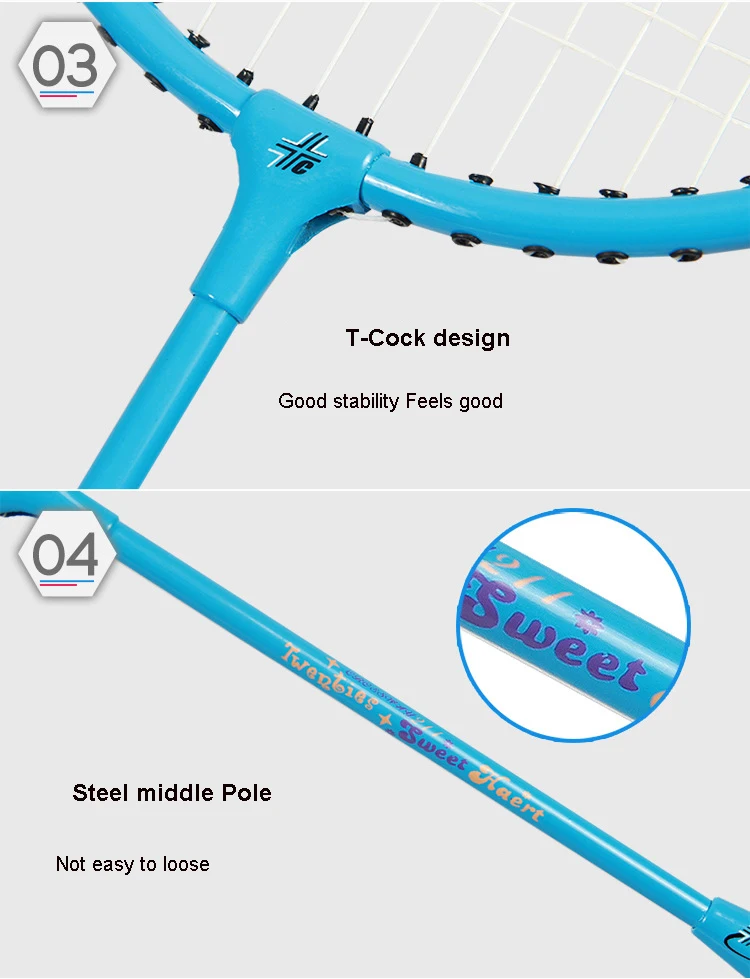 Из 2 предметов ракетки для бадминтона для детей От 3 до 12 лет дети обучение ракетки для бадминтона Алюминий сплава яйцо рамкой с мешком