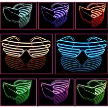 Одноцветные жалюзи режим вспышки очки на Хэллоуин светящееся освещение цветные яркие светящиеся очки для диджея классические карнавальные танцевальные бар Вечерние