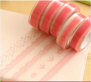 

10PCS small fresh pink lace small volume diy adhesive tape decoration tape