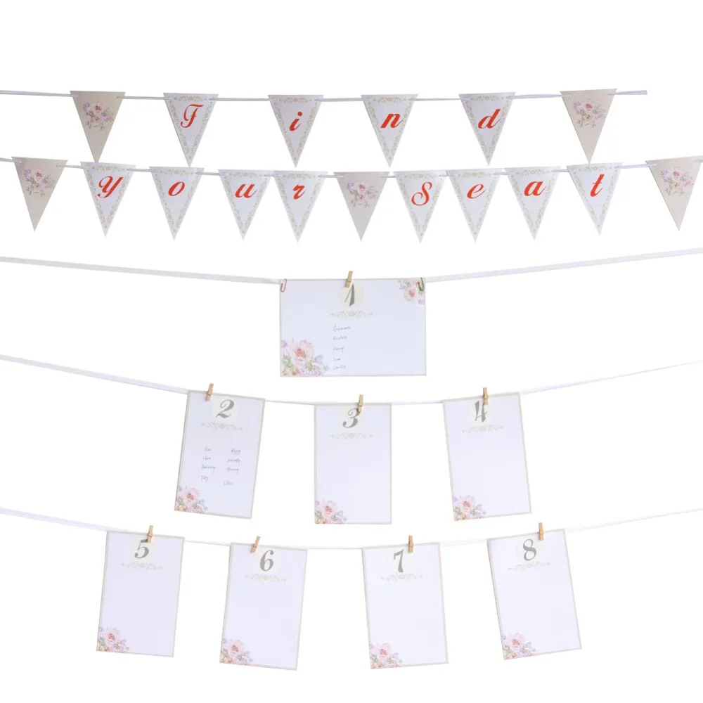 US $7.9 12% OFF|Find Your Seat Table Seating Banner DIY Wedding Seating  Chart Table Numbers Guest List Seat Awaits Sign Wedding Arrangement-in  Party ...