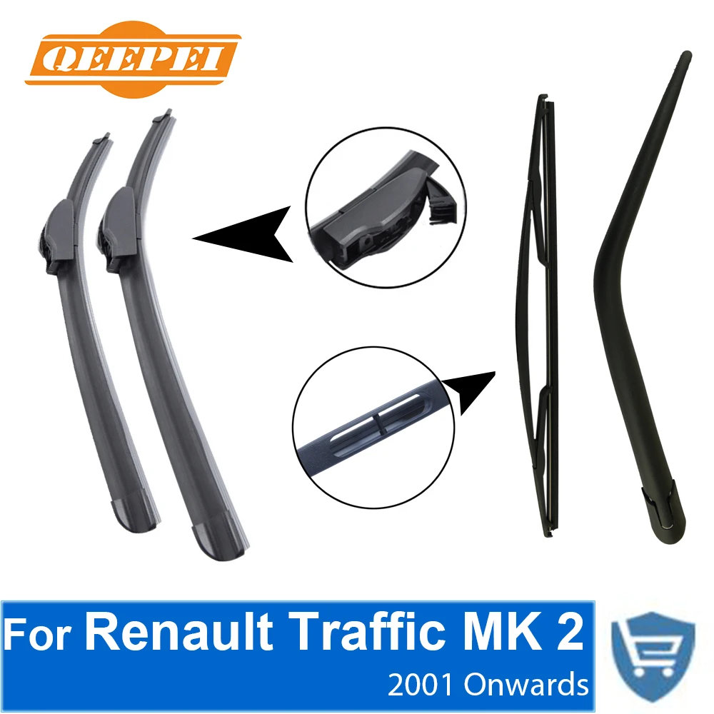 Передняя и задняя щетки стеклоочистителя QEEPEI для Renault Trafic 2 2001 г. 4 двери минивэн