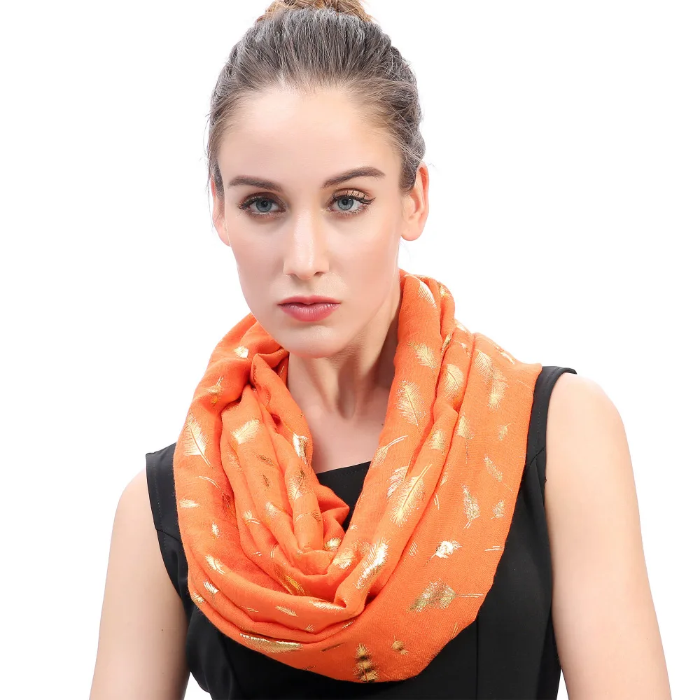 Металлическое золото перо женский Фотофон мягкий легкий|scarf snood|infinity loop scarfloop scarf |