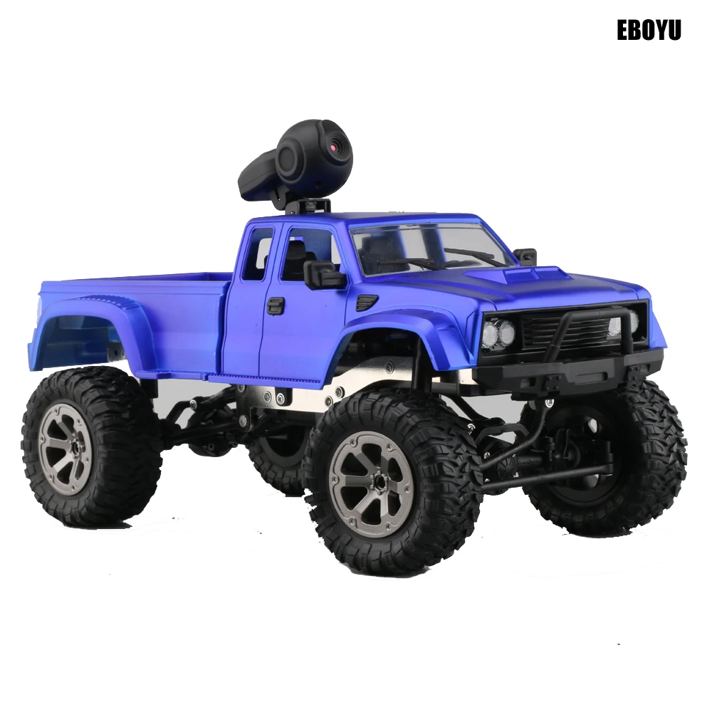 EBOYU FY002A+ WiFi 2,4 Ghz 1/16 4WD снег шины грузовик внедорожник RC грузовик с передний светильник WiFi FPV 0.3MP камера военный грузовик RTR