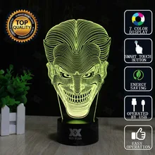 HUI YUAN Brand USB 3D Lamp Visual illusion Novelty Night Light Jack Hero Holiday Lights Glowing Children Christmas Gift