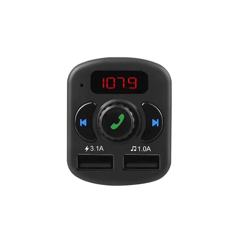 Черный Fm-передатчик Автомобильный MP3-плеер Многофункциональный V5.1+ EDR bluetooth-плеер автомобильное зарядное устройство 5 В/3.1A 1A поддержка tf-карты U диск - Название цвета: Черный