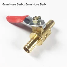 Клапан 8 мм шланга х 8 мм шланга двухсторонний латунный шаровой клапан для масла, воды, воздуха GMN