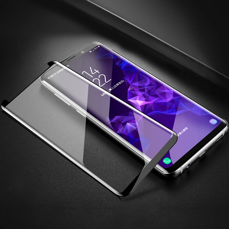 5D Curved Full Glue Adhesive Tempered Glass for Samsung s9 plus s8 Completely glued Glass Film for Galaxy note8 Screen Protector