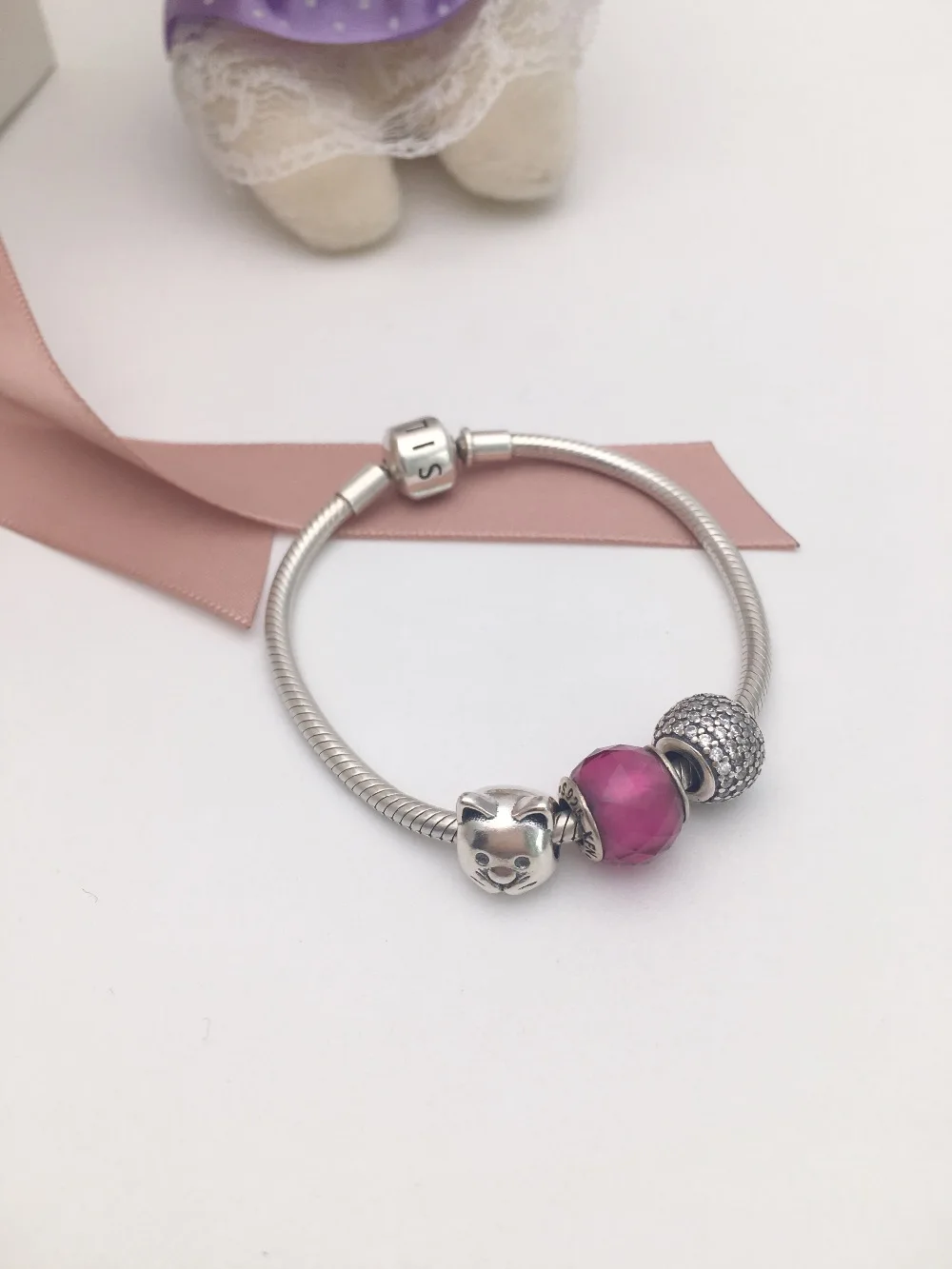 

CYSL07 European Authentic 925 Sterling Silver Snake Chain Bracelet Sterling Silver Jewelry Cortico snakes Fashion Diy Jewelry