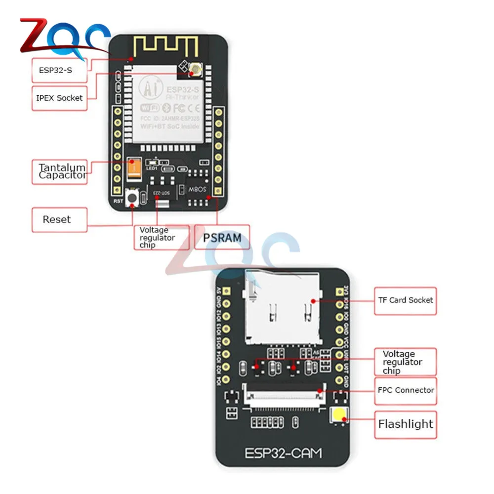 ESP32-CAM модуль Wi-Fi ESP32-S серийныйl wi-fi ESP32 CAM макетная плата 5V Bluetooth с OV2640 Камера модуль 32-битный Процессор 240 МГц