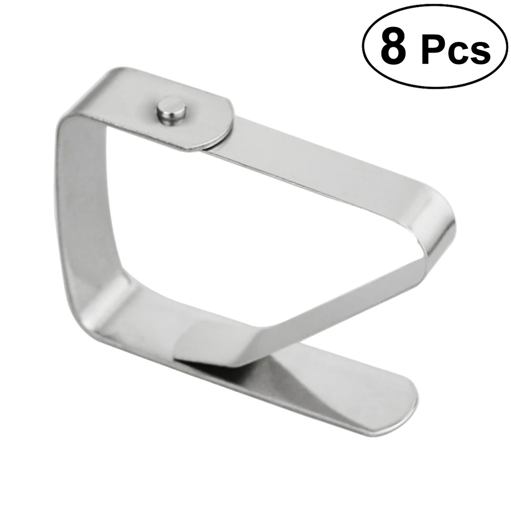 

8pcs Stainless Steel Square Tablecloth Clips Table Cover Clamps Adjustable Table Cloth Clamps Holder for Wedding Picnic Kitchen