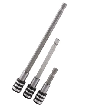 

3Pcs Stainless steel sleeve post Screwdriver Bit Holder 1/4 Inch Hex Shank Extension Bar Quick Release Drill 60/100/150mm