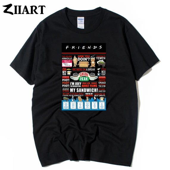 

friends central perk the holiday armadillo pivot unagi couple clothes man boys male o-neck short-sleeve T-shirt