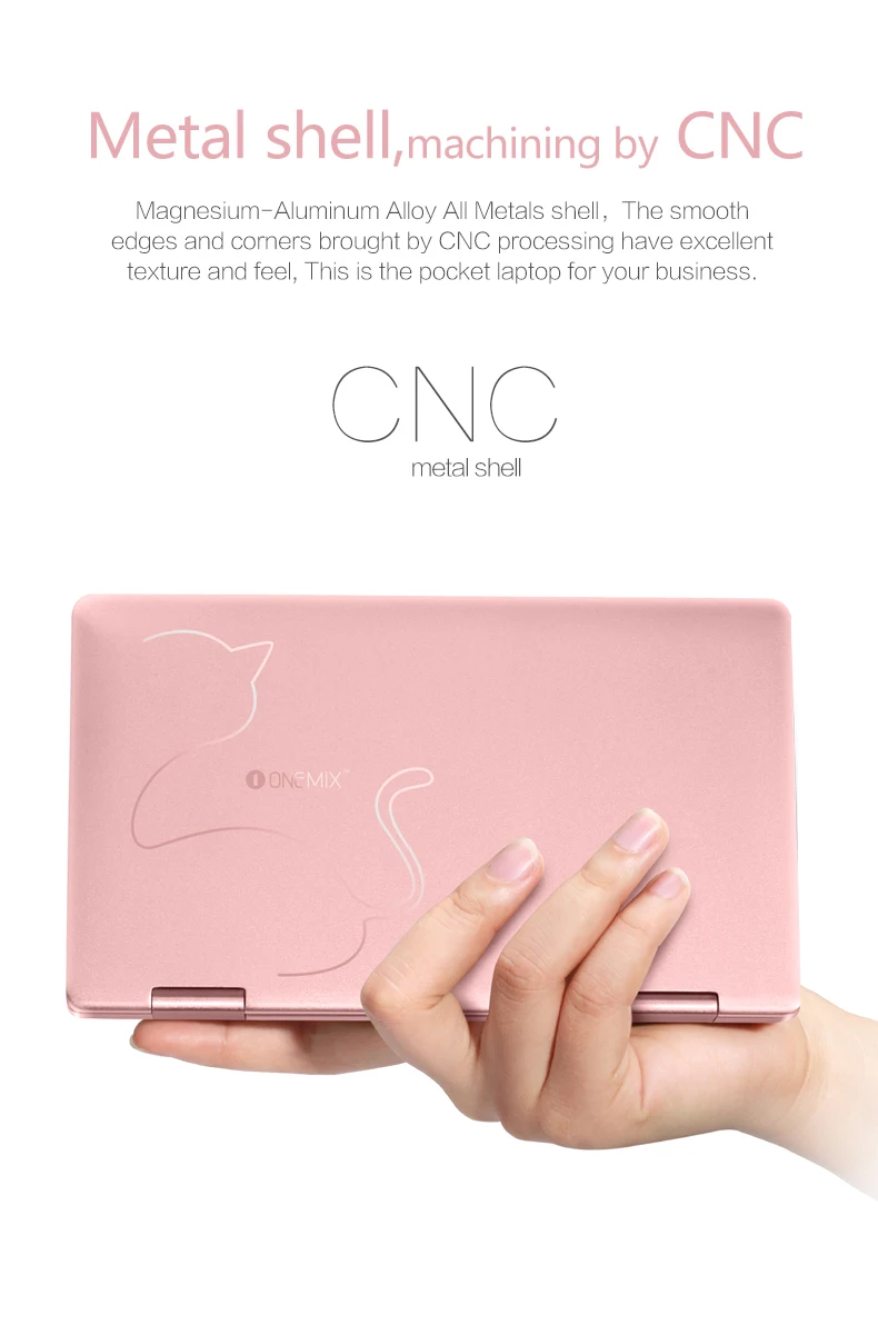 Onemix 2s Pink Mini Laptop 7" Notebook 8gb/ 256gb Win10 Touch Screen