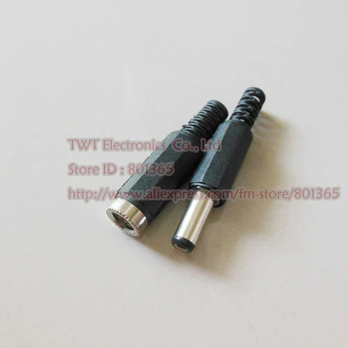 

2.1x5.5mm DC Power Female + Male Plug Jack Connector Socket Adapter,DC male plug 9mm/14mm plug CCTV,10Pair (20pcs) Free shipping