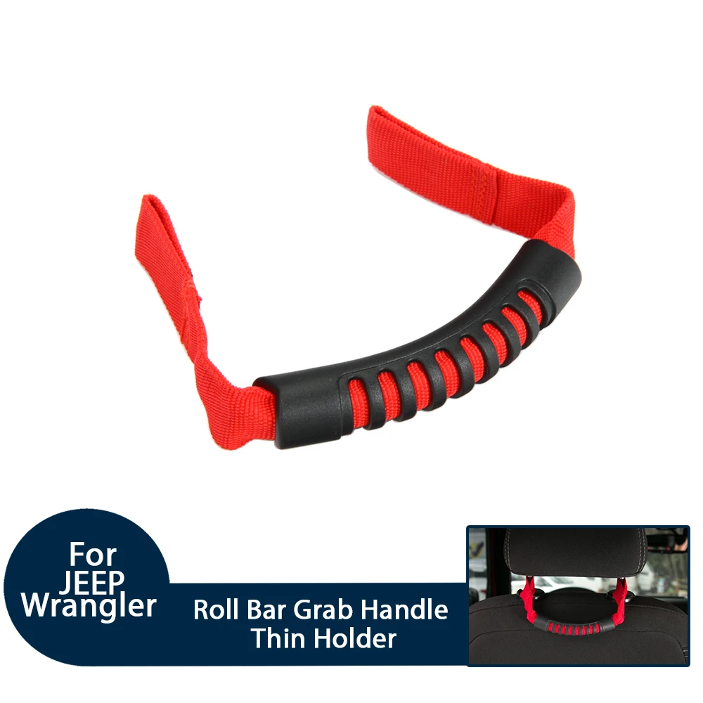 

Fit For Jeep Wrangler 2007-2016 Car Front Seat Headrest Armrest Grab Handle Red/Blue/Black Styling