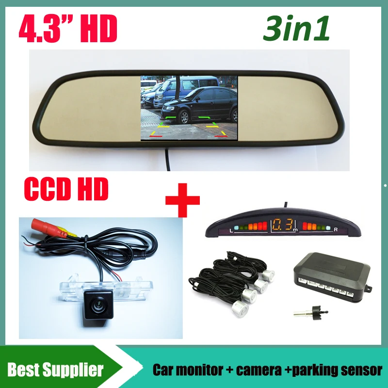 

parking sensor + car monitor + For Nissan Geniss Qashqai X-Trail Dualis Sunny Juke Peugeot 307cc Pathfinder car rear view camera