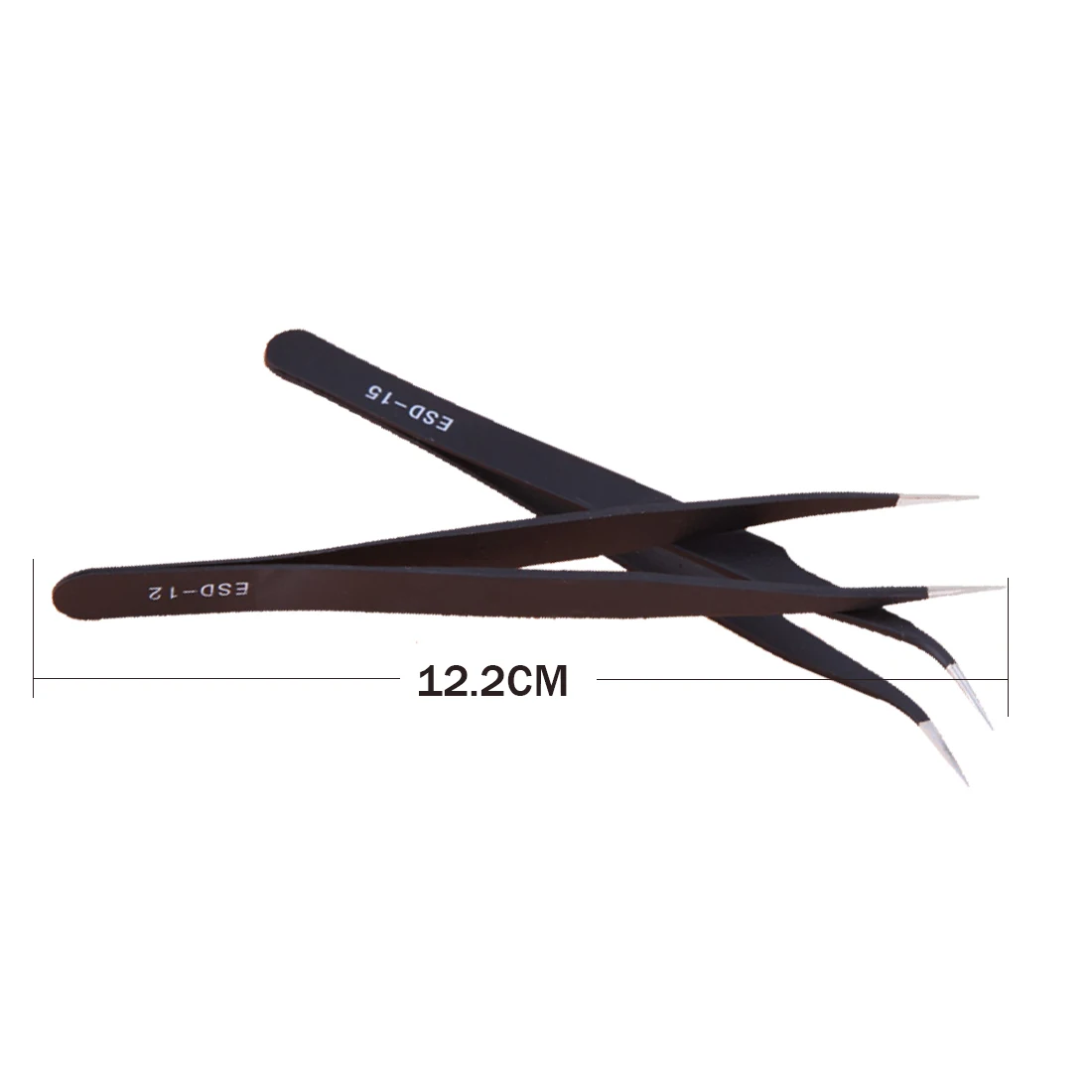 

Anti-static Curved Straight Tip Forceps Precision Soldering Tweezers Set 2PCS ESD-12 ESD-15 Electronic ESD Tweezers Tool