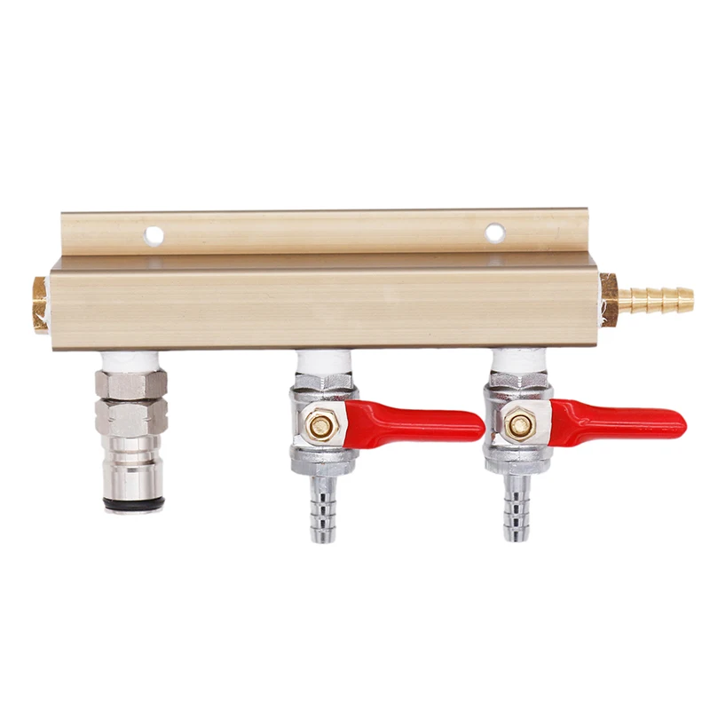 

3-way Air Distributor CO2 Splitter Gas Manifold 1/4"barb Inlet & Oulet with 1 Ball Lock Outlet Homebrew Kegging 100% No Leakage
