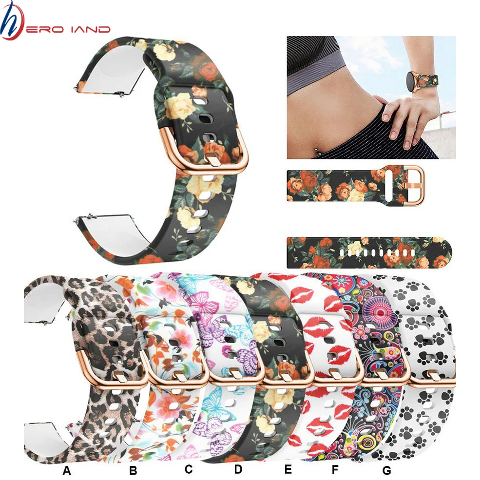 

20mm Watch Strap for Samsung Galaxy Watch Active Soft Sports Silicone Replacement Band Bracelet Wristband for Amazfit Bip Correa