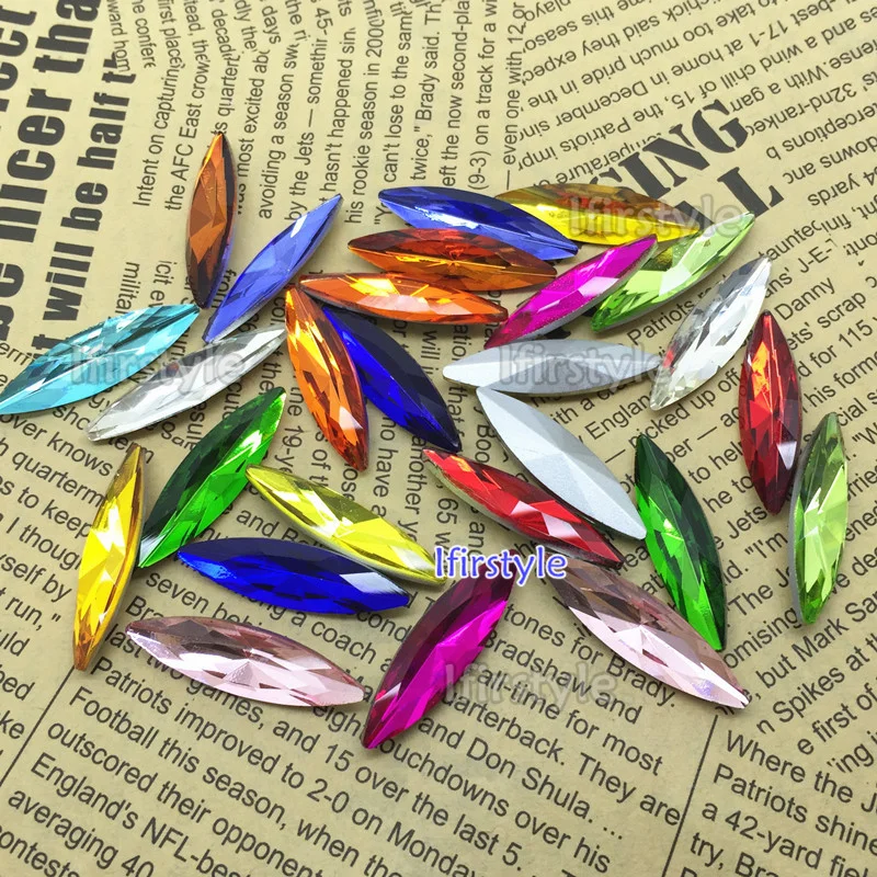

TopStone 10x35mm 13x48mm Long Navette Fancy Stone Marquise Pointed back glass Crystal AB More Colors for jewelry making
