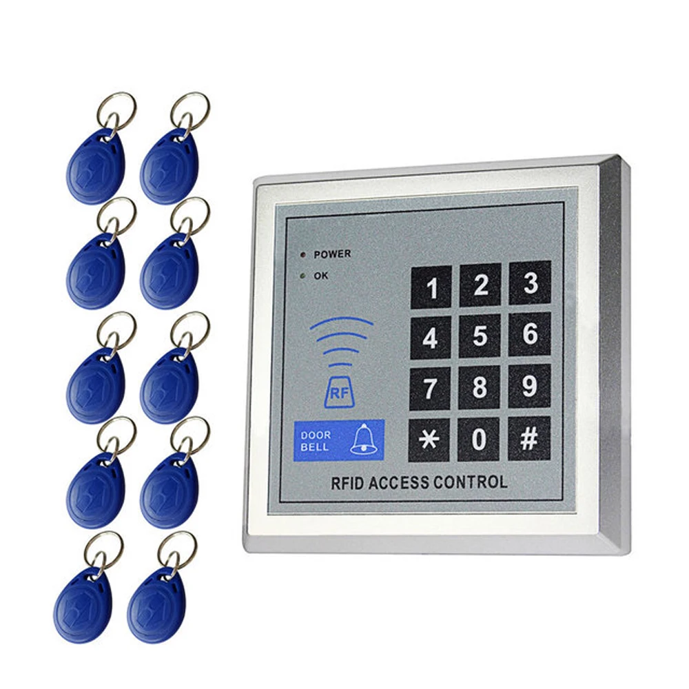 Система контроля доступа RFID электронная IC/ID карта замок устройство машина для EM карты или EM совместимая карта безопасный доступ к entr - Цвет: With 10 blue keys