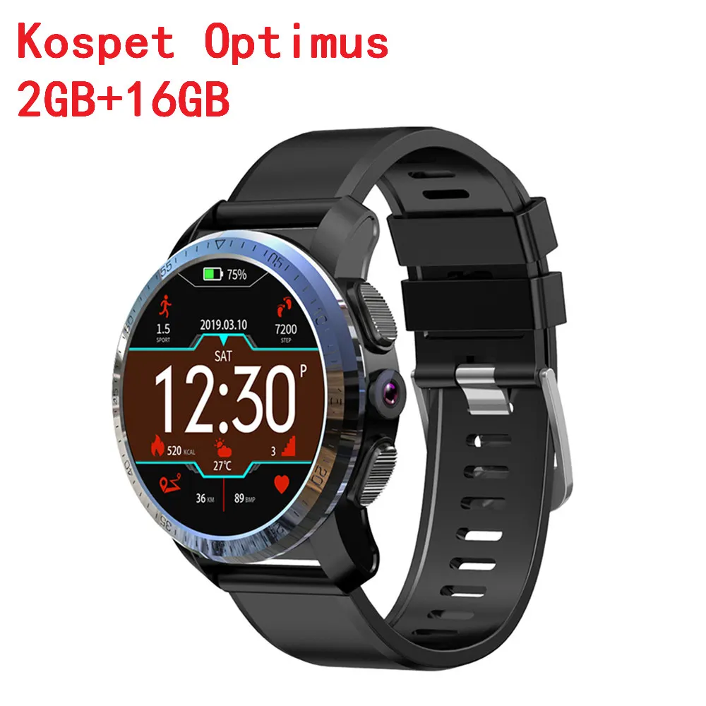 Kospet Optimus Pro Dual System 4G Смарт-часы Android-телефон 3 ГБ 32 ГБ 8МП камера GPS SIM 800 мАч батарея водонепроницаемые умные часы - Цвет: 2GB 16GB