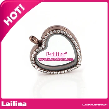 

Living Memory Floating Charm Heart Glass Locket Pendant and Necklaces