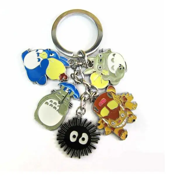 

Anime Metal Totoro Keychain Key Holder Tonari no Totoro Mini figure Mei Key chain Totoro Bus Faceless My Neighbor Totoro