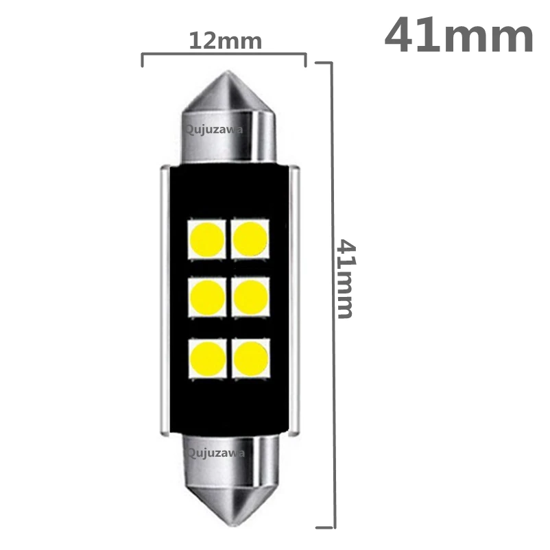 Гирлянда 31 мм 36 мм 39 мм 41 мм C5W 6 SMD 3030 светодиодный потолочный светильник для салона автомобиля лампа для чтения номерного знака теплый белый - Испускаемый цвет: 41mm