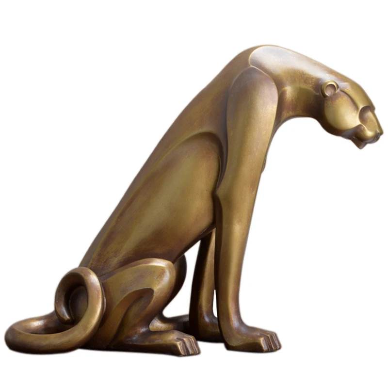 

Modern Resin Abstract Panther Sculpture Figurine Handicraft Home Decor Geometric Resin Wildlife Mountain Leopard Statue R688
