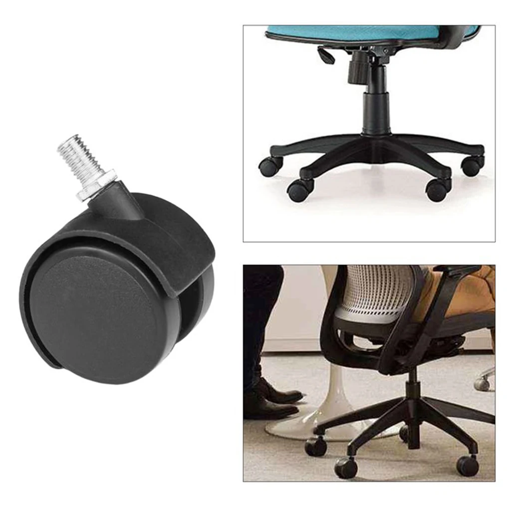 

5Pcs/Set 1.5" Office Home Chair Caster Wheel Swivel Rubber Wooden Floor Protection