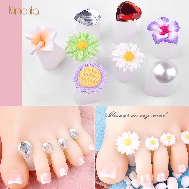 

8pcs/pack Colorful Flowers Design Toe Separators Silicone Form Foot Spacers DIY Nail Painting Pedicure Accessories Tools