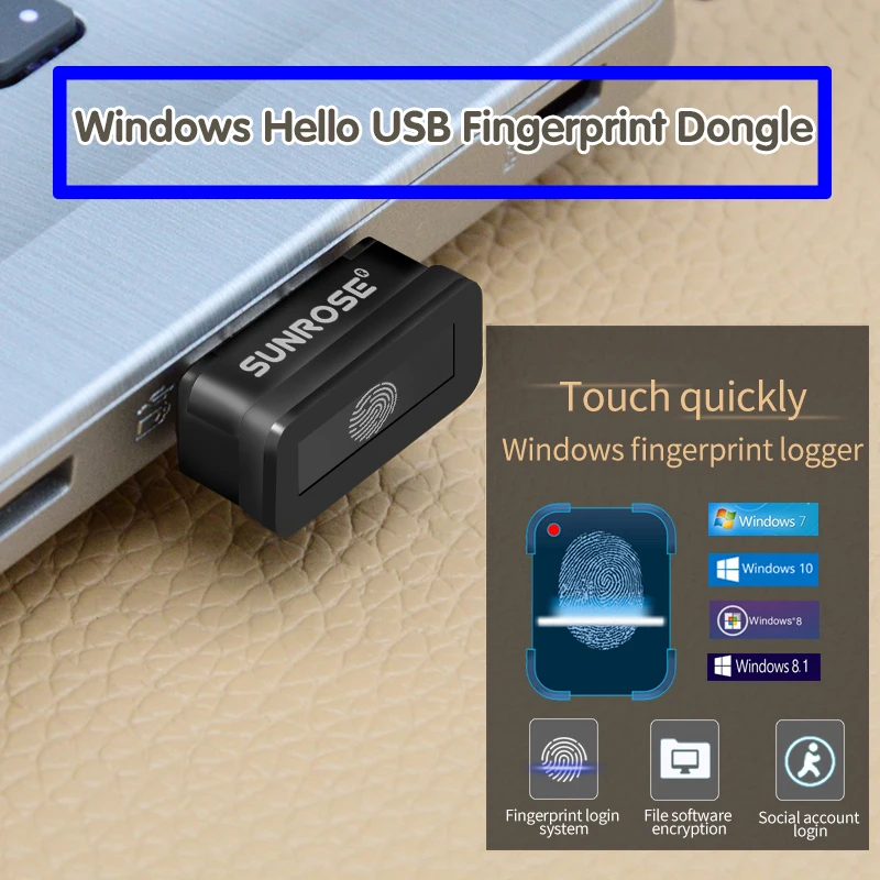 SUNROSE USB fingerprint reader Win10 laptop fingerprint identification