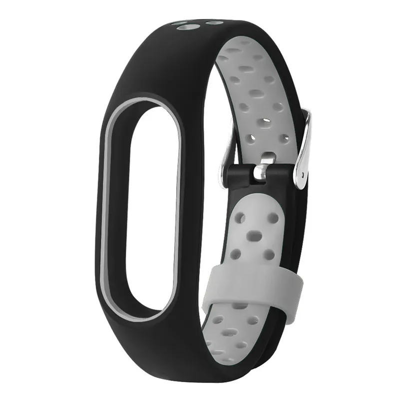 Fashion Silicone Replacement Ventilate Soft Wristband Bracelet Two-Color Wrist Strap Wristband For Xiaomi Mi Band 2 #F30OT30 (4)