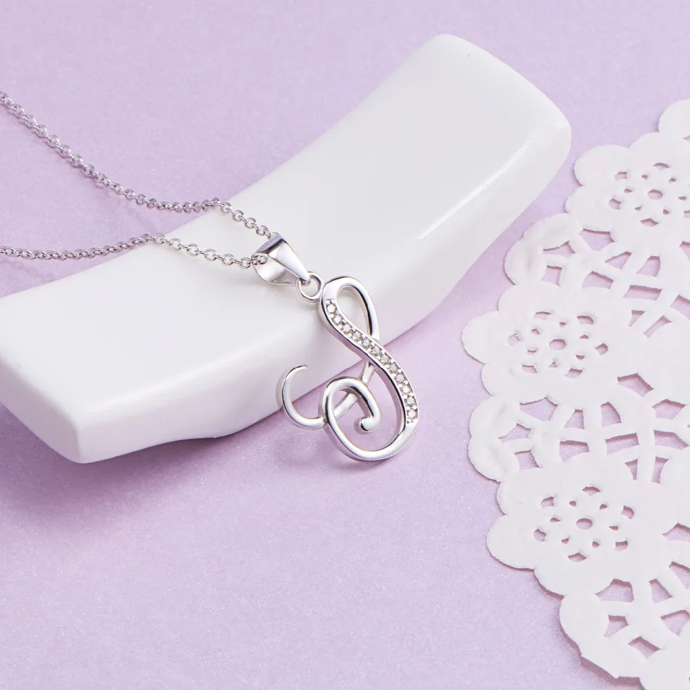 925 Sterling Silver Letter S Pendant 