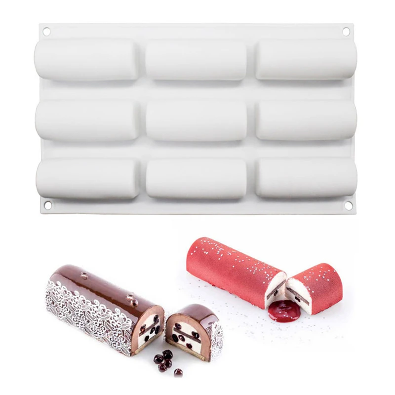 DIY Fondant Cake Tools Non-Stick Silicone Roll Cake Mold Chocolate Desserts Twinkie Cake Baking Tray Candy Pastries Molds13