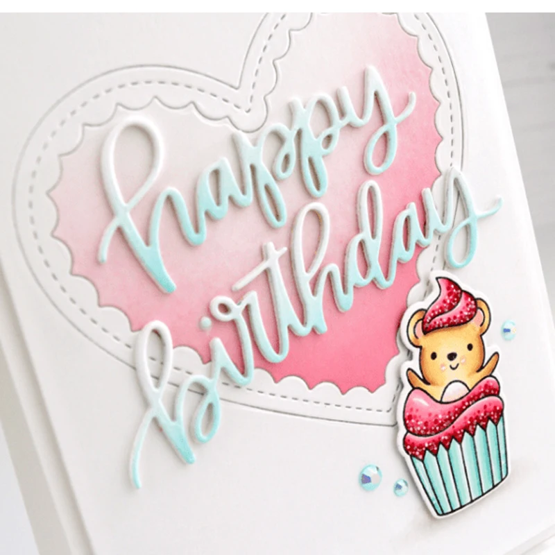 

Happy Birthday Phrase Metal Cutting Die DIY Scrapbooking Template Craft Paper Card Album Photo Making Embossing Stencil Decor