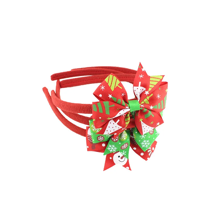 Christmas Halloween Flower Hair Bows Headband Plastic Teeth Ribbon Hairbands Hoop Hair Accessories For Girls (6)