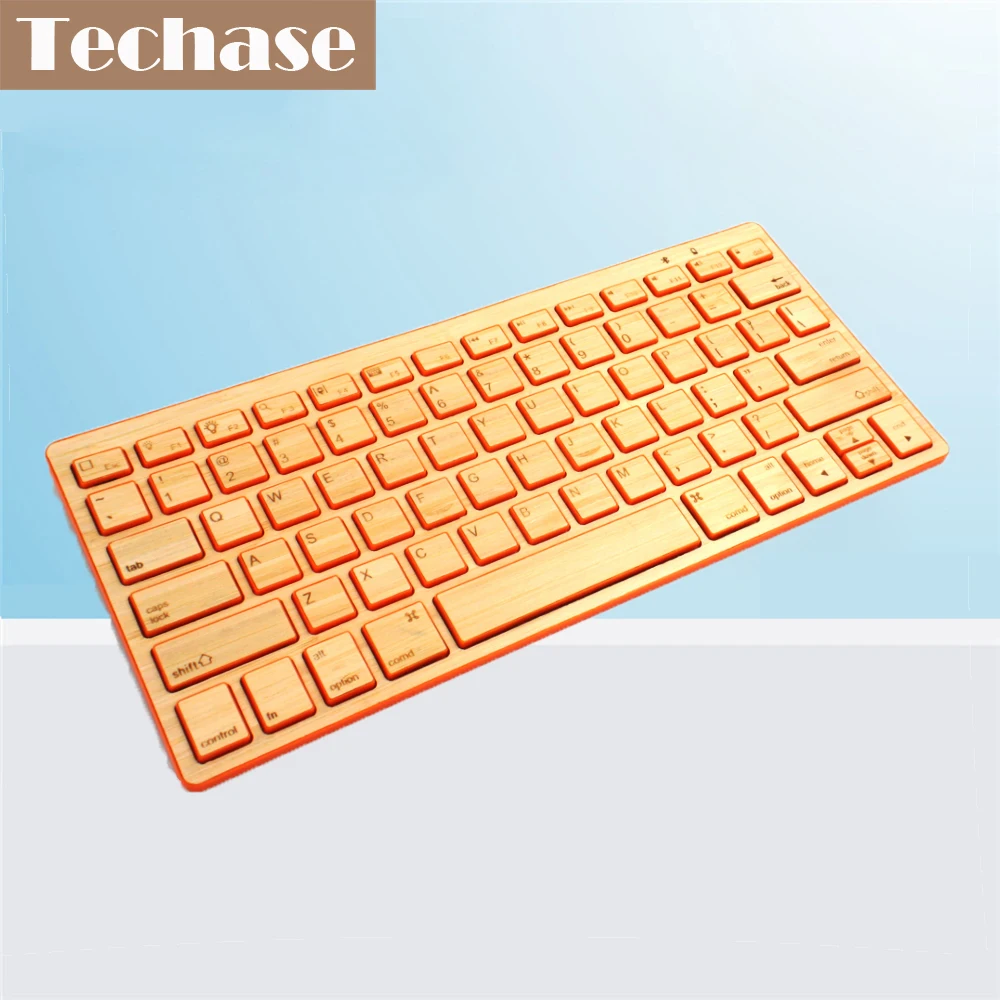 Techase Bluetooth клавиатура бамбука Беспроводной мини Teclado тонкий игровой Teclado сем деревянный Портативный Klavye для Xiaomi ноутбука