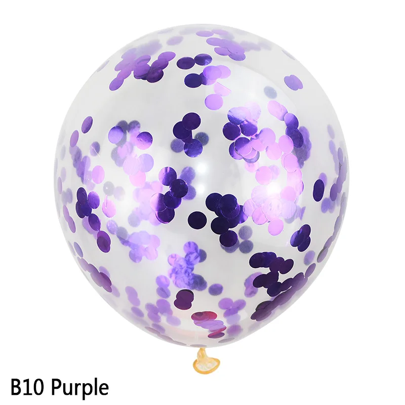 5 шт. надувные шары с конфетти 12 дюймов латексные шары для свадьбы, дня рождения, вечеринки, украшения для детского душа, вечерние воздушные шары - Цвет: Purple