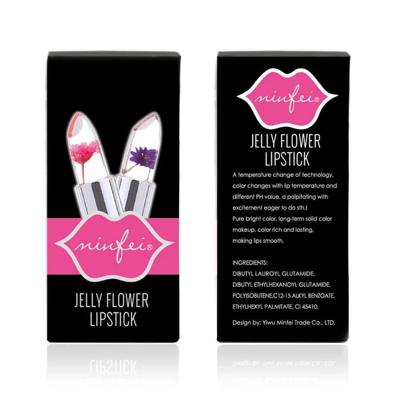 MINFEI Moisturizer Flower Black Lipstick Temperature Change Color Waterproof Jelly Lip Stick Sexy Transparent Crystal Lip Balm MINFEI Moisturizer Flower Black Lipstick Temperature Change Color Waterproof Jelly Lip Stick Sexy Transparent Crystal Lip Balm