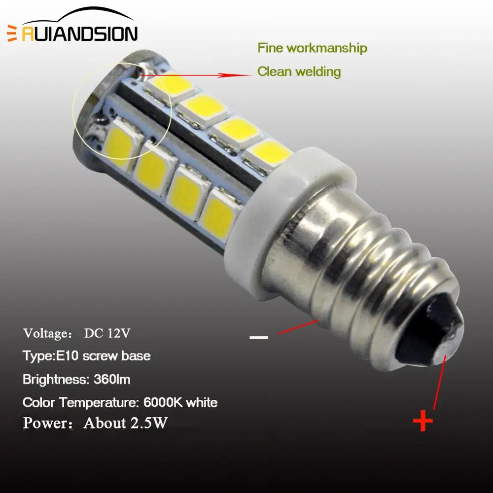 2 шт. новинка лампа 2835 Smd 18 светодиодная постоянного тока 6 в 12 В белая Mes E10 1447 винт